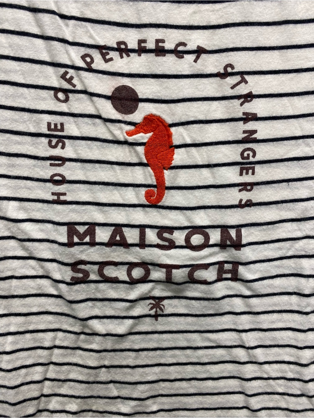 Maison Scotch Scotch & Soda Striped Long Sleeve Tee Seahorse Graphic Medium - Picture 4 of 7